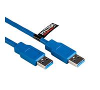 rhinocables - USB 3.0 A to A Male Cable | Fast Data Transfer | Gold-Plated Connectors for Stability | Universal Compatibility | Plug-and-Play, Blue, 5m