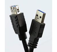 rhinocables - USB 3.0 Extension Cable | 5Gbps Data Transfer Speed | Compatible with USB 2.0 & 1.1 Devices | Durable 10 Pin 28 AWG Design | Type A to B Applications, Black, 5m