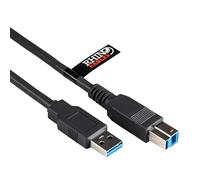 rhinocables USB 3.0 Printer Cable - A Male to B Lead | Universal Compatibility for All Your USB-B Devices - Printers, Scanners & External Hard Drives including HP, Brother, Dell & Epson (Black, 2m)