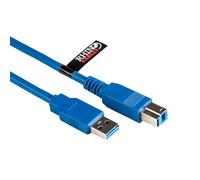rhinocables USB 3.0 Printer Cable - A Male to B Lead | Universal Compatibility for All Your USB-B Devices - Printers, Scanners & External Hard Drives including HP, Brother, Dell & Epson (Blue, 3m)