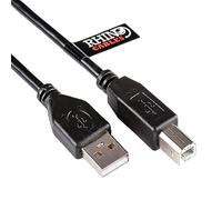 rhinocables USB Printer Cable, USB 2.0 A Male to B Male Fast Cord for Scanner and Printers, keyboard, Piano, DAC etc '0.5m'