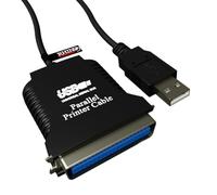 rhinocables - USB to Parallel IEEE 1284 Printer Adapter | Connect Legacy Printers to USB | Compatible with Windows XP, Vista, 7 | 1m Length, Black | Old Centronics 36 Pin Printer to USB, 1 Meter