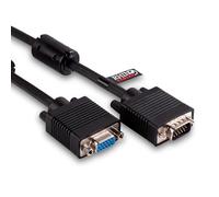 rhinocables VGA M-F Extension Lead - Shielded 15-Pin Video Cable for Extending PC, Laptop & Projector Displays | Reliable Analogue Signal with Durable, Strain-Relieved Ends (Black, 20m)