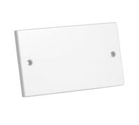 rhinocables White Electrical Blanking Plate - Single Socket Cover for Sealing Unused UK Outlets & Switch Boxes | Waterproof, Tidy Wall-Fitting Solution with Screws for Safe Installations (Pack of 1)