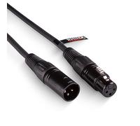 rhinocables XLR to XLR Microphone Cable | Balanced 3-Pin Male to Female Connector | Shielded Mic Lead for Studios, Mixers, Amplifiers, PA Systems & Desk Speakers | Flexible PVC, 0.30m