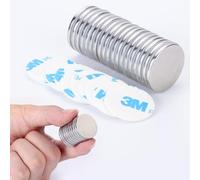 rhinocats 20Pcs Super Strong Neodymium Magnets, 24 x 2mm N35 Rare Earth Magnets Heavy Duty, Small Round Magnets Neodymium Disc with Double-Sided Adhesive for Office, DIY,Fridge, Crafts and Science
