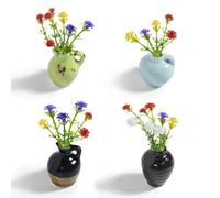 rhinocats Ceramic Vase Fridge Magnets, Cute 3D Plant Magnets, Mini Vase Magents for Refrigerator Decoration Kitchen Locker Kitchen Office (4 Pack)