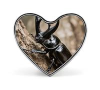 Rhinoceros Beetle Lapel Pin Heart Metal Brooch Pin with Secure Pinback Fashion Button Badge for Clothing, Hats, Bags Decoration