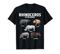 Rhinoceros of the World Rhino Species Illustration T-Shirt
