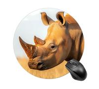 Rhinoceros Rhino Round Mouse Mat 20CM Desk Pad Non-Slip Rubber Gaming Mousepad Desktop Mousemat
