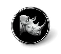 Rhinoceros Round Brooches Colorful Fashion Button Pins Badge for Backpacks Shirts Scarf