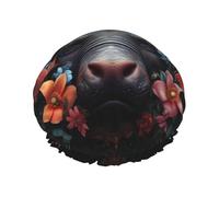 Rhinoceros surrounded Reusable shower cap - double-layer waterproof, elastic, environmentally friendly daily use shower cap