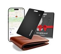 Rhinokey® Wallet Tracker Card for iOS - Slim 1.8mm Thin, Rechargeable Bluetooth Tracker, IP68 Waterproof, Apple Find My Compatible, Item Finder with Keyring Hole (1 Pack)