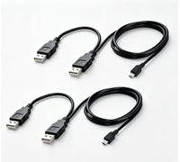 RHINORO 2 Pack, Dual USB-A to Mini USB 5-PIN Y Data Cable, with Extra Power Support, Breathe new life into an old External HDD Hard Disk Drive