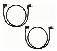 RHINORO 2 Pack, USB-C to USB-C Right-Angle L-Shaped Data Cable, Black, compatible with DJI RC-N1, RC-N1C, RC-N2, RC-N3 Remote Controller and DJI SDR Transmission Receiver, iPhone 16 17 (48cm (2-Pack))