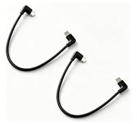 RHINORO 2 Pack, USB-C to USB-C Right-Angle L-Shaped Data Cable, Black, compatible with DJI RC-N1, RC-N1C, RC-N2, RC-N3 Remote Controller and DJI SDR Transmission Receiver, iPhone 16 17 (25cm (2-Pack))