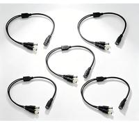 RHINORO 5 Pack, DC Power Splitter Cable, 1 Female to 2 Male, 2-Way CCTV Camera PSU Extension Y Lead, for LED Strips and Multiple Devices, length 38-40cm