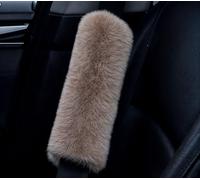 RHINORO Artificial Fur Safty Belt Seatbelt Cover, Furry Soft, Plush and Warm, for Cold Winter Christmas Festival Decoration (Rabbit)
