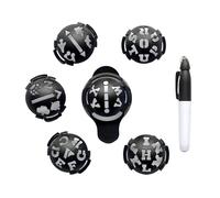 RHINORO Golf Ball Marker Alphabet Stencil MonoGrammer Capital Letter Template (Set of 6 Templates) Drawing Line with Black Pen