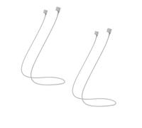 RHINORO, Pack of 2, Super-Soft Silicone Anti-Lost Strap for Wireless Bluetooth Earphones earbuds, 70cm, Colour Option: black, pink, gray, white and Cyan (Grey 2-Pack)