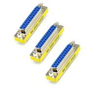 RHINORO Pack of 3, DB25 Gender Changer, 25-Pin Female to Female Adapter Coupler Connector Adapter, Metal Housing with Yellow Accent