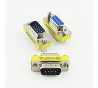 RHINORO Pack of 3, DB9 Gender Changer, 9-Pin Male to Female Metal Adapter Coupler, RS-232 Port Connector, Silver/Yellow, Serial equipments