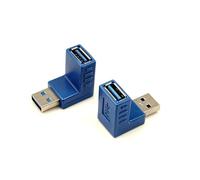 RHINORO (Set of 2) Angled USB 3.0 Standard A Male to Female Adapter Turning UP & DOWN Convertor Connector Extender