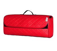 rhinos autostyling COMPATIBLE WITH FORD MONDEO ST-LINE (2015 ONWARDS) - Durable Boot Tidy Tool Declutter Organiser Compact Storage Car Trunk Anti Slip Bag Leather Quilted Red - Gift Idea