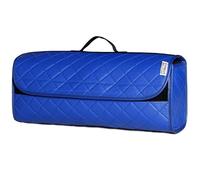 rhinos autostyling COMPATIBLE WITH MINI COOPER R56 (2006-2014) - Durable Boot Tidy Tool Declutter Organiser Compact Storage Car Trunk Anti Slip Bag Leather Quilted Blue - Gift Idea