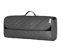 rhinos autostyling COMPATIBLE WITH Nissan Note (2013 ON) - Durable Boot Tidy Tool Declutter Organiser Compact Storage Car Trunk Anti Slip Bag Leather Quilted Grey - Gift Idea