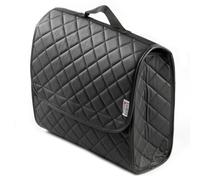 rhinos autostyling COMPATIBLE WITH SKODA KAROQ (2018 ONWARDS) - Boot Tidy Organiser Compact Storage Car Trunk Anti Slip Bag Leather Square Quilted Black - Gift Idea