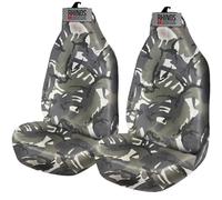 rhinos autostyling FOR Dacia Duster 2 (2018 ON) - Heavy Duty Durable Nylon Driver Passenger Grey Camouflage Pair Waterproof Car Van Front Seat Covers Protectors - 2 x Fronts