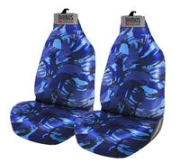 rhinos autostyling FOR Dacia Duster (2013-2018) - Heavy Duty Durable Nylon Driver Passenger Blue Camouflage Pair Waterproof Car Van Front Seat Covers Protectors - 2 x Fronts