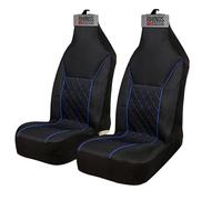rhinos autostyling FOR Ford EcoSport - Premium Luxury Fabric Car Seat Covers - Blue Quilted Piping - 2 x Fronts