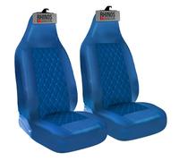 rhinos autostyling For Ford Ka - Premium Luxury Car Seat Covers - Blue Quilted Diamond Leather - 2 x Fronts