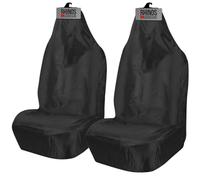 rhinos autostyling For Ford Kuga All Years - Heavy Duty Durable Nylon Driver Passenger BLACK Pair Waterproof Car Van Front Seat Covers Protectors - 2 x Fronts