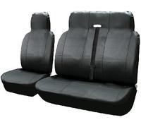 rhinos autostyling For ForD TRANSIT 2007 - Premium Luxury Van Seat Covers Single Drivers And Double Passengers Seat Covers - 2 + 1 - Black Leather