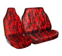 rhinos autostyling FOR Ford Transit 290 L2 H2 2.0 TDCi 105ps - Heavy Duty Van Seat Covers Single Drivers And Double Passengers Seat Covers - 2 + 1 - Red Camouflage Military