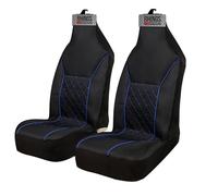 rhinos autostyling FOR FORD TRANSIT CONNECT PANEL ALL MODELS - Premium Luxury Fabric Car Seat Covers - Blue Quilted Piping - 2 x Fronts