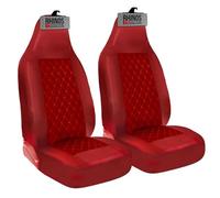rhinos autostyling FOR FORD TRANSIT MK7 - Premium Luxury Car Seat Covers - Red Quilted Diamond Leather - 2 x Fronts