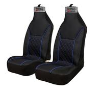 rhinos autostyling For Mazda MX5 MK1 & MK2 (1989-2005) - Premium Luxury Fabric Car Seat Covers - Blue Quilted Piping - 2 x Fronts