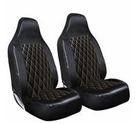 rhinos autostyling For Mercedes E Class 2016-2018 - Premium Luxury Car Seat Covers - Black Quilted Diamond Leather - 2 x Fronts