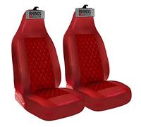 rhinos autostyling For Nissan Qashqai - Premium Luxury Car Seat Covers - Red Quilted Diamond Leather - 2 x Fronts