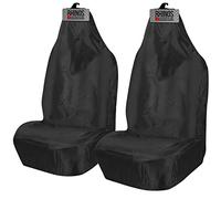 rhinos autostyling FOR PEUGEOT EXPERT 2008 - Heavy Duty Durable Nylon Driver Passenger BLACK Pair Waterproof Car Van Front Seat Covers Protectors - 2 x Fronts