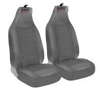 rhinos autostyling For Renault Captur (2013-2018) - Premium Luxury Car Seat Covers - Grey Quilted Diamond Leather - 2 x Fronts