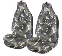 rhinos autostyling FOR VAUXHALL COMBO VAN 2010 - Heavy Duty Durable Nylon Driver Passenger Grey Camouflage Pair Waterproof Car Van Front Seat Covers Protectors - 2 x Fronts