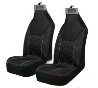 rhinos autostyling For Vauxhall Insignia (2013-2017) - Premium Luxury Fabric Car Seat Covers - Grey Quilted Piping - 2 x Fronts