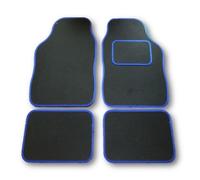 rhinos autostyling FOR Vauxhall Meriva (2005-2010) - UNIVERSAL CARPET CLOTH CAR FLOOR MATS BLACK WITH BLUE EDGING - 4 PIECE SET