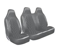rhinos autostyling FOR VW VOLKSWAGEN CRAFTER 2014 - Premium Luxury Van Seat Covers Single Drivers And Double Passengers Seat Covers - 2 + 1 - GREY Quilted Diamond Leather