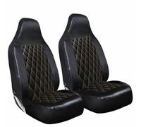 rhinos autostyling FOR VW VOLKSWAGEN TRANSPORTER T2/T3/T4/T5/T6 - Premium Luxury Car Seat Covers - Black Quilted Diamond Leather - 2 x Fronts